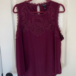 Torrid tank with crochet lace detail